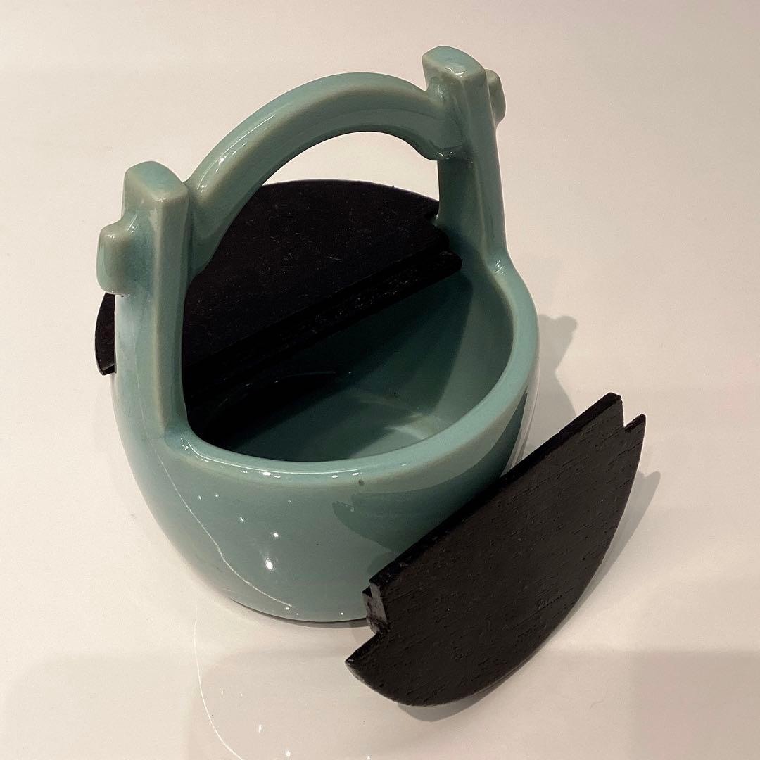 青磁　手桶茶入　祥堂造