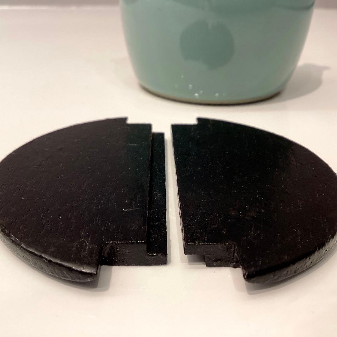 青磁　手桶茶入　祥堂造