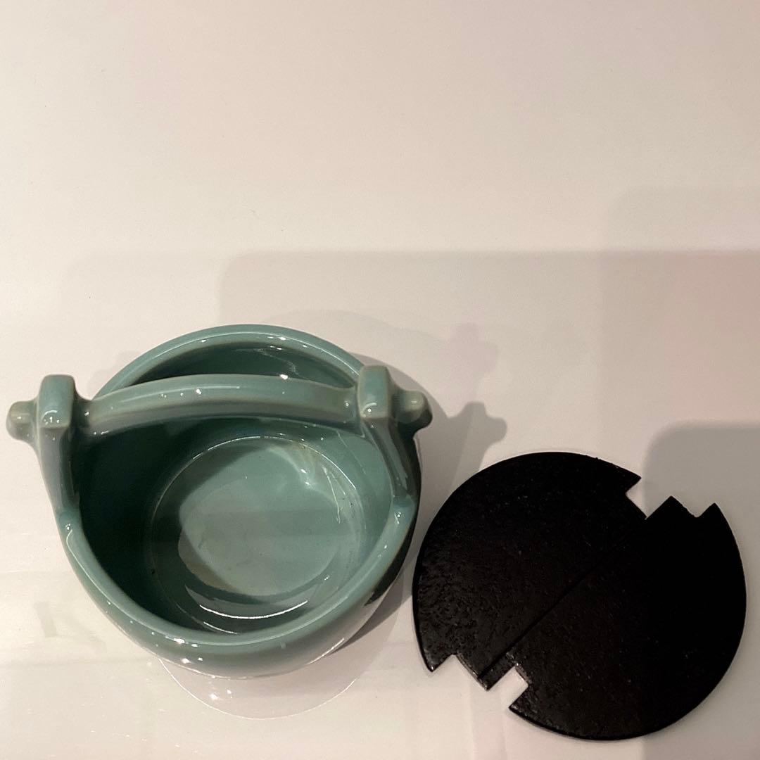 青磁　手桶茶入　祥堂造