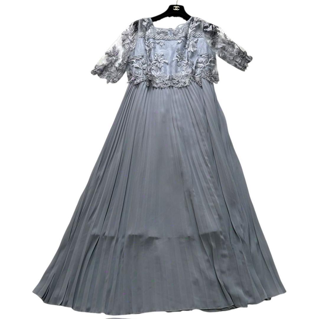 未使用　kana プリーツドレスワンピース　3Lサイズブルーグレー　大きいサイズ