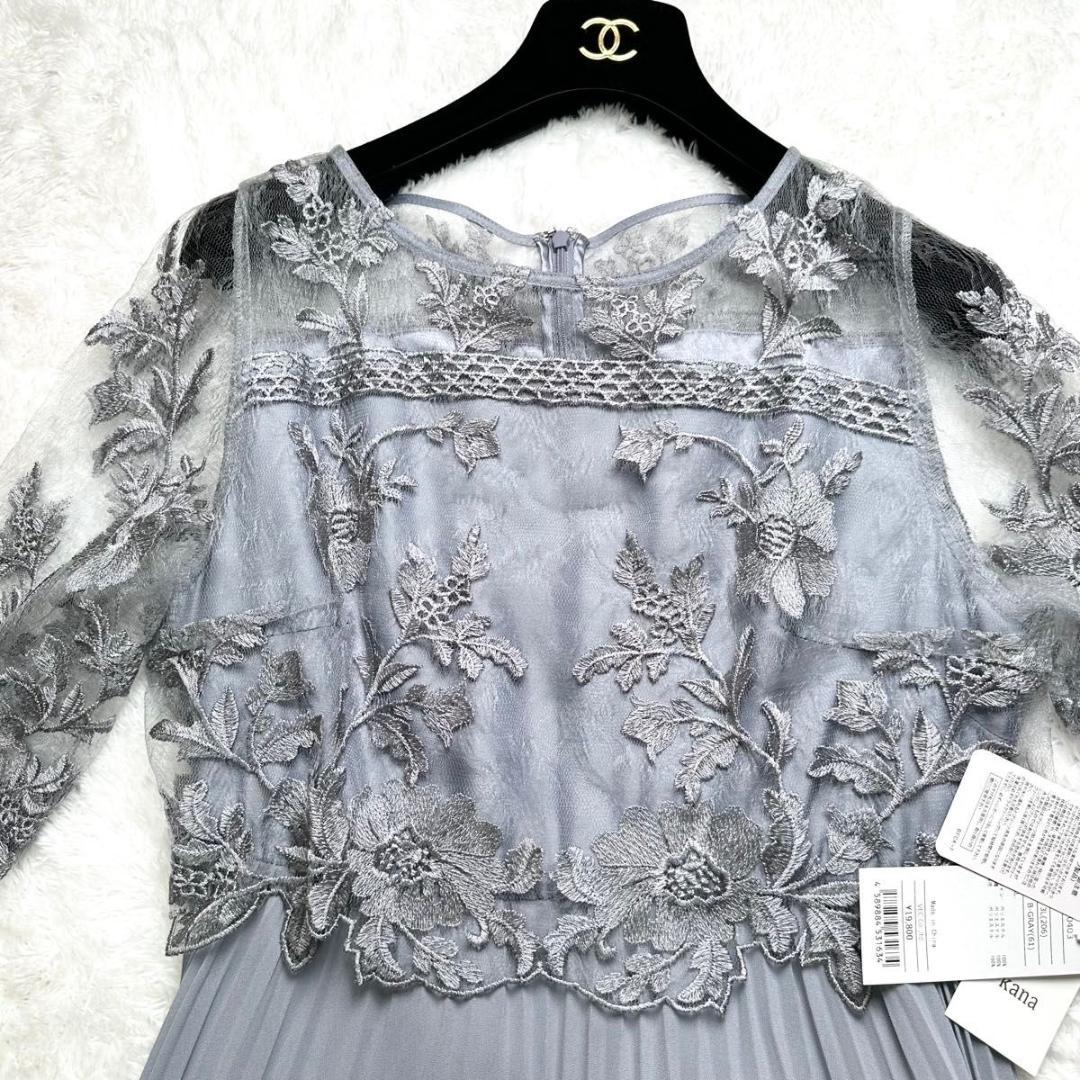 未使用　kana プリーツドレスワンピース　3Lサイズブルーグレー　大きいサイズ