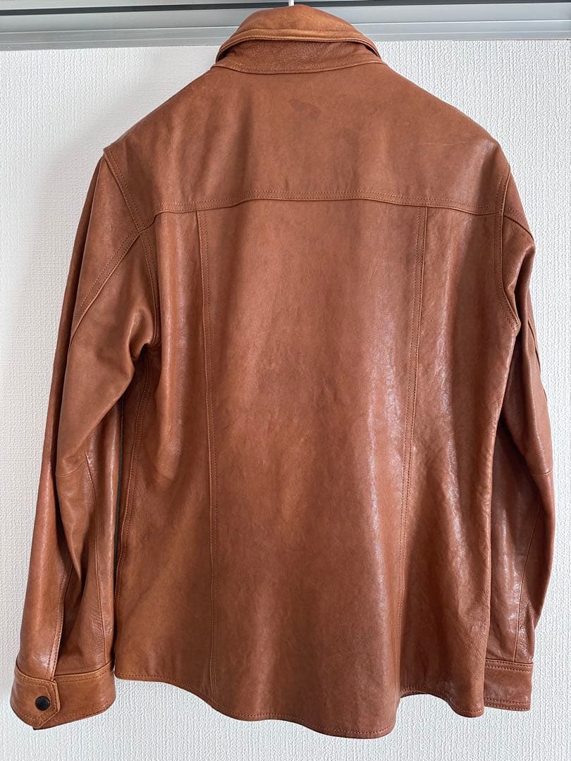 BURBERRY BLACK LABEL 襟付きシングルライダース 革ジャン