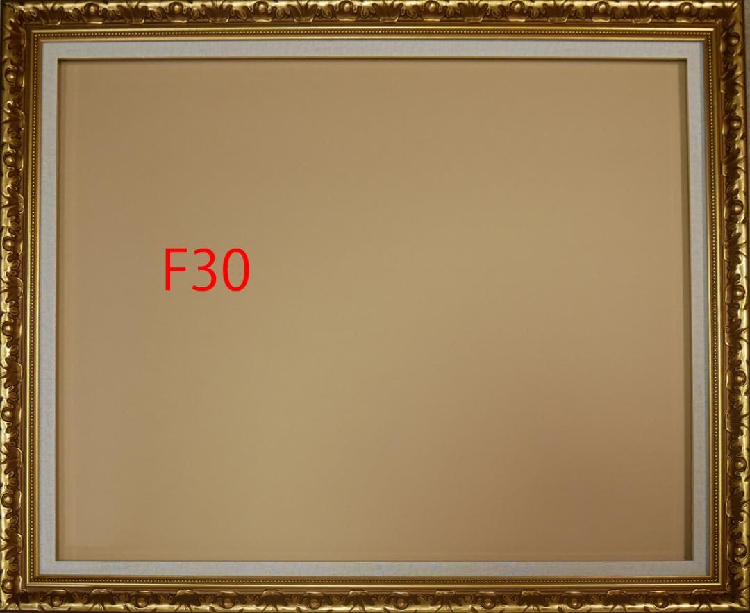 F30 油彩額縁 金色 彫刻付き　アクリル付き