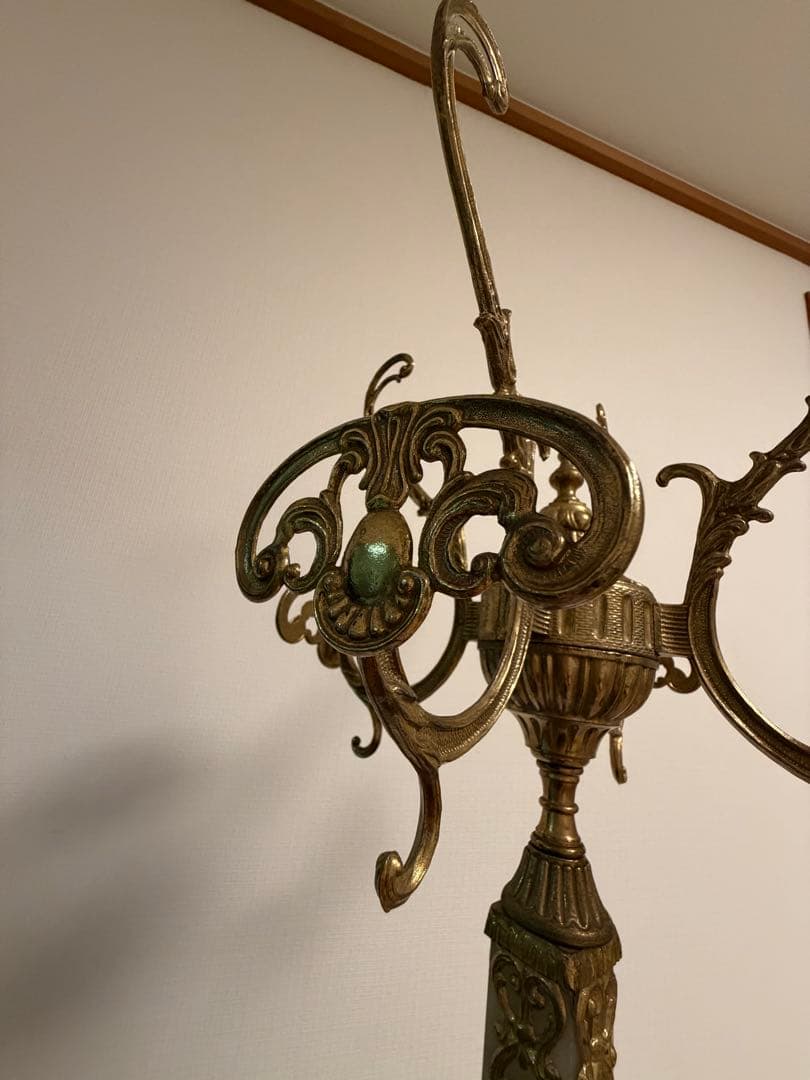 真鍮　大理石　コートハンガーラック　イタリア製　ヨーロピアン装飾