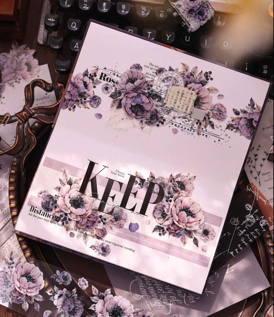 贝壳光 晚风 ダイカット加工 5.5cm×6m 海外マスキングテープ　海外マステ