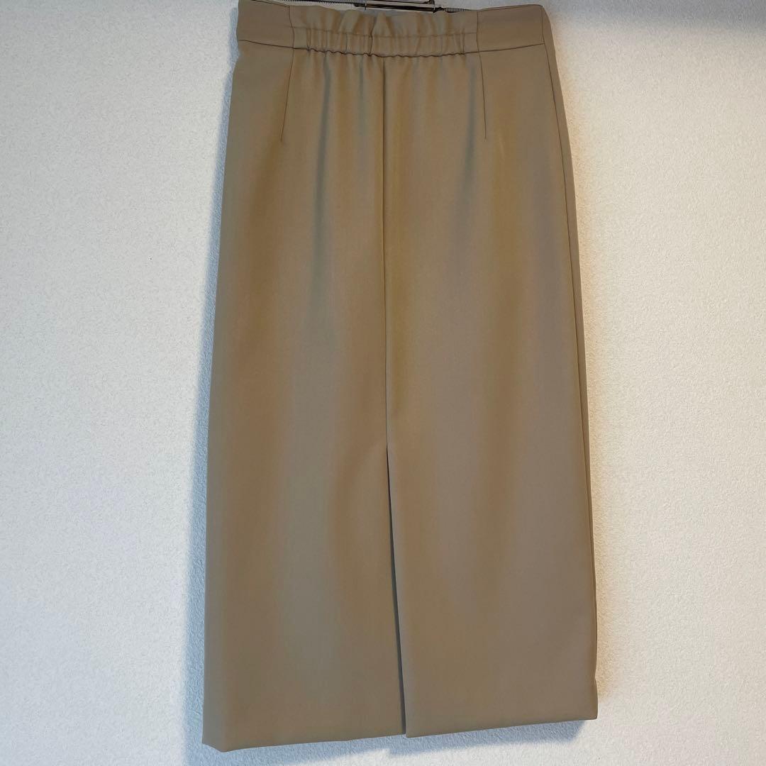【未着用】エムプルミエ　ウエストゴムロングタイトスカート（ベージュ）