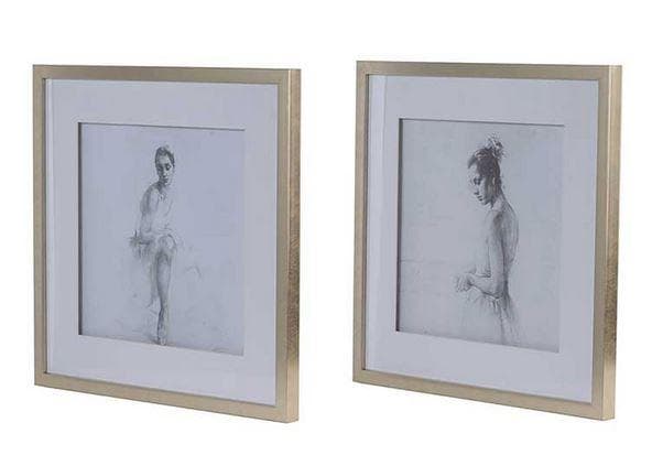 アートフレーム 2枚セット バレエダンサー 額絵 モダン 85064PI