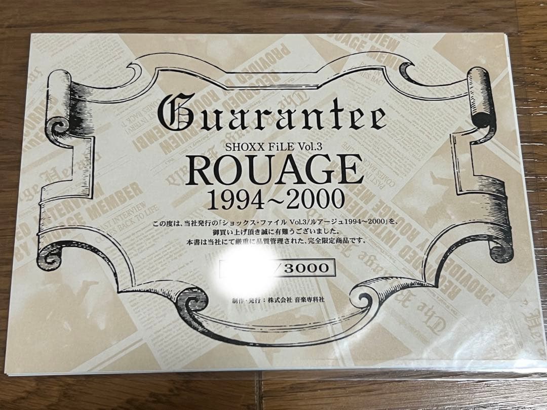 ミュージシャン SHOXX FILE 3 ROUGE 1994~2000