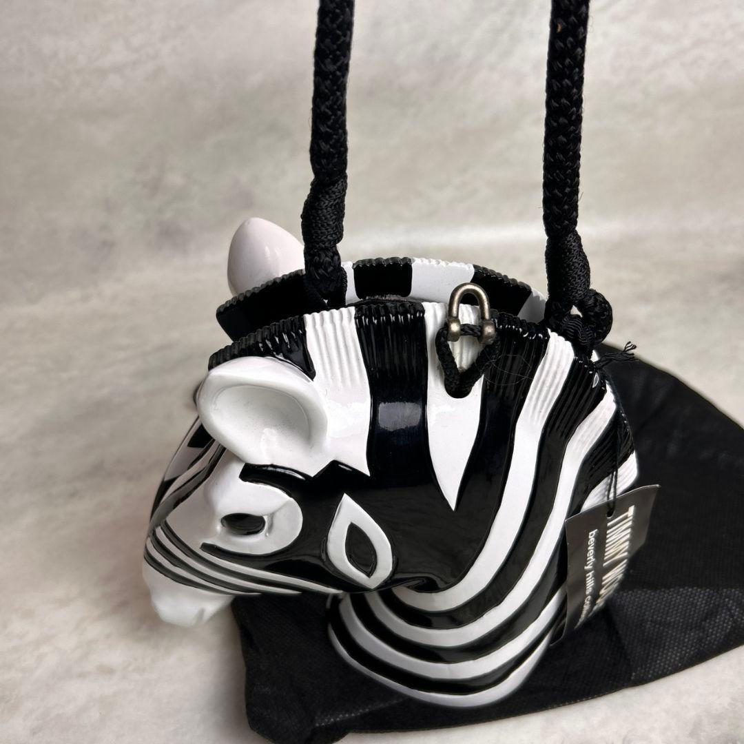 【極希少】TIMMY WOODS ゼブラ シマウマ 木製 ショルダーバッグ