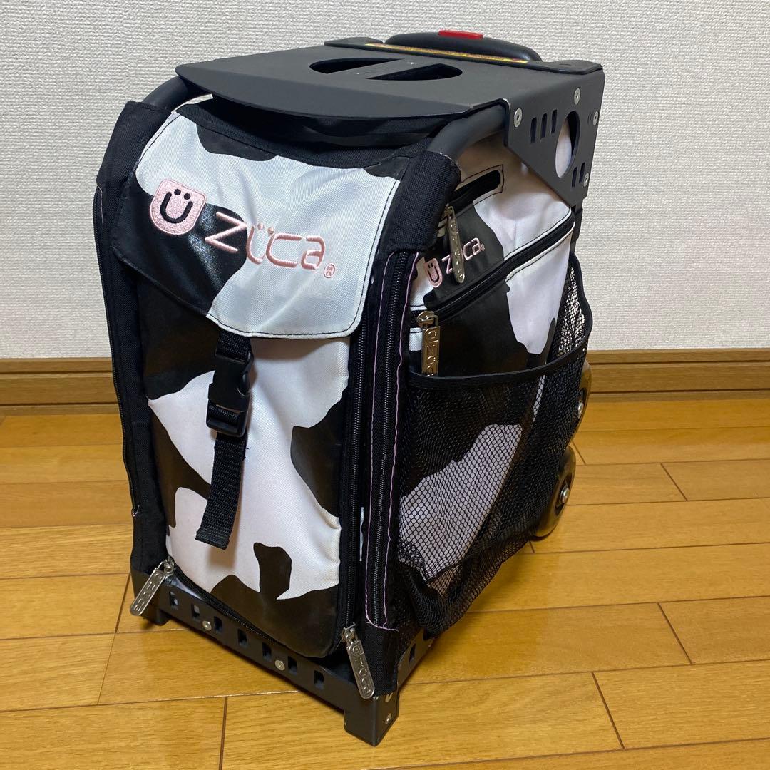ZÜCA キャリーカート 黒・白 牛柄　ビジネスバックセット