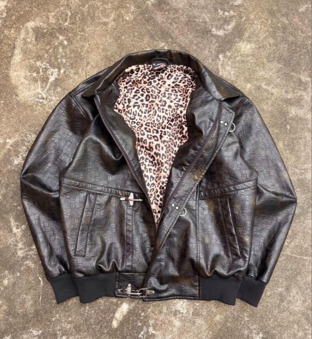 新品 BELVET Leopard Lined Fireman Jacket M
