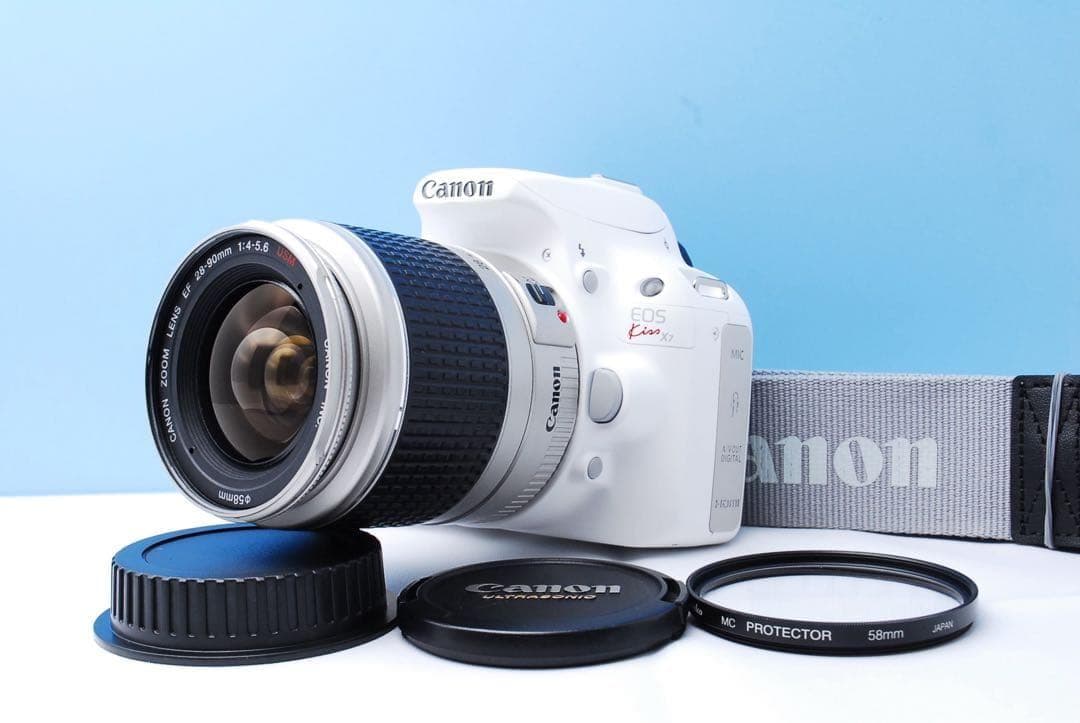 ショット数極僅☆Canon X7白ボディ！USMズーム＋説明書・CD・保護付
