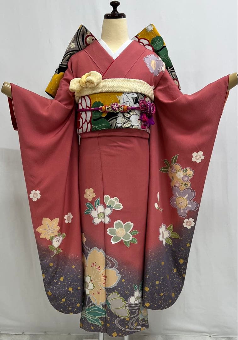 振り袖　フルセット　長襦袢付　成人式　振袖　パーティー　金彩加工　634