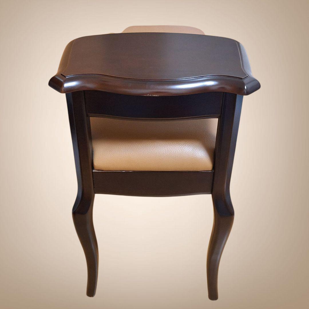 アンティーク風　テレフォンベンチ　ベージュ 合成皮革