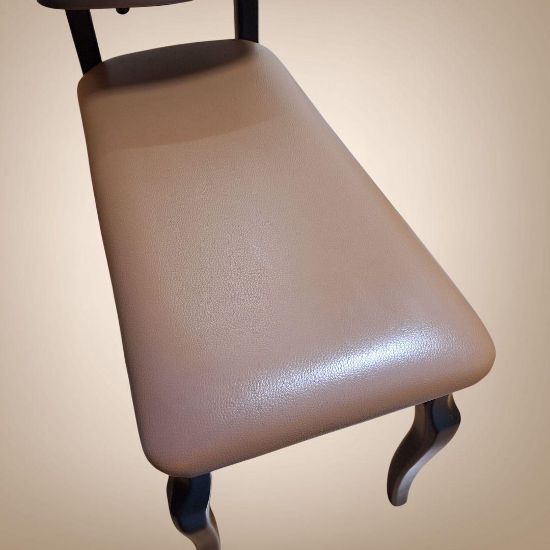 アンティーク風　テレフォンベンチ　ベージュ 合成皮革