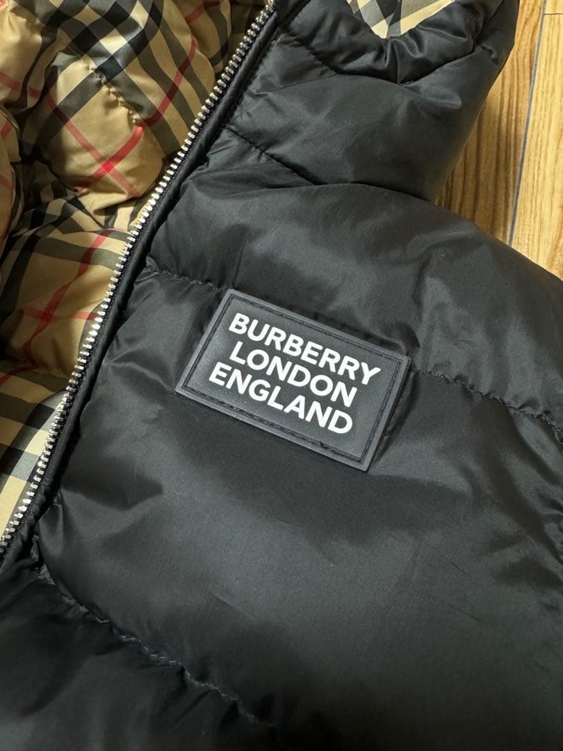 バーバリーチルドレン 2Y 92 ダウンコート リバーシブル