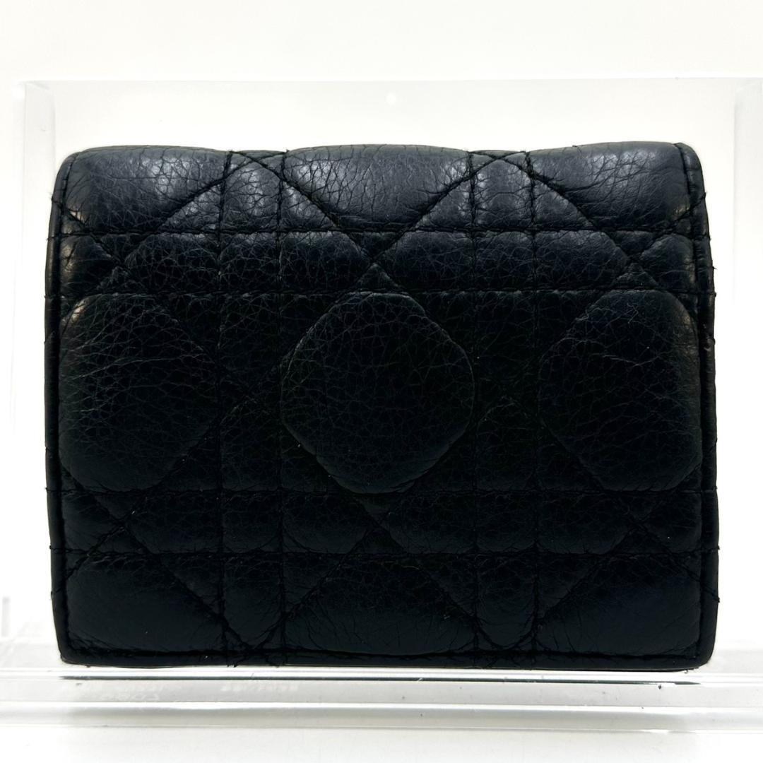 クリスチャンディオール カナージュ カロ 二つ折り財布 コンパクトウォレット 黒