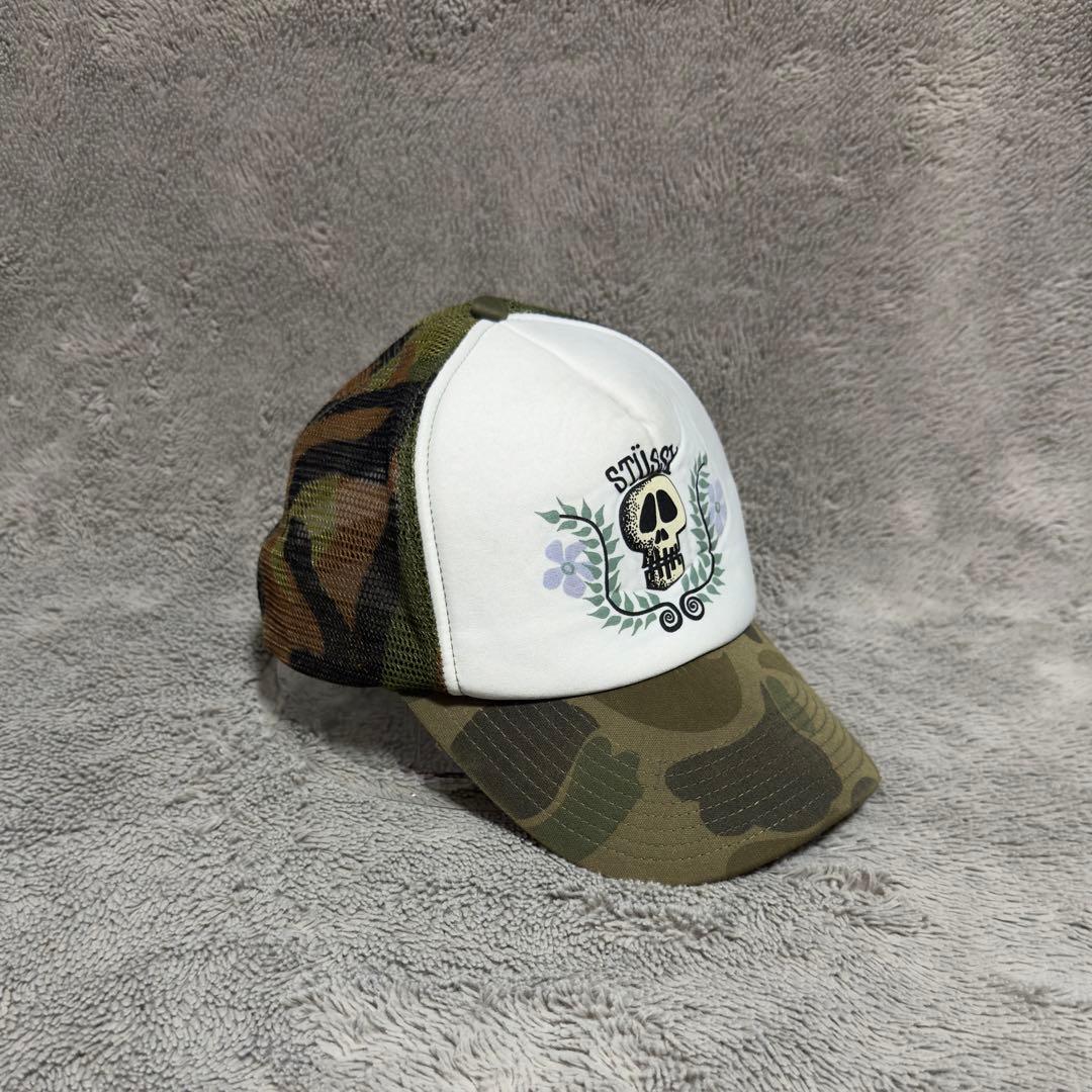 【vintage】90s old Stussy Camo Mesh Cap
