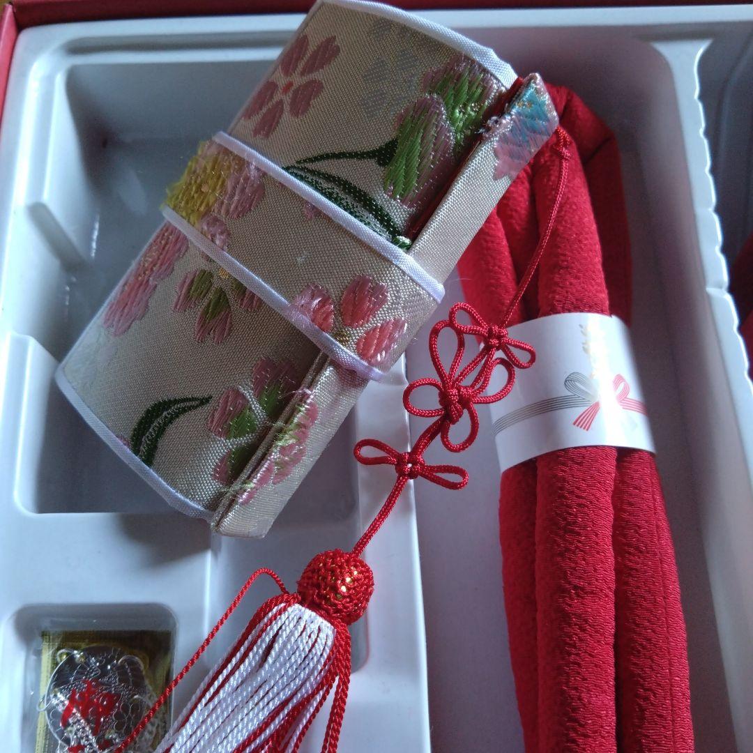 上質美品★１回使用★七歳★七五三小物セット 赤と白※草履スレあり