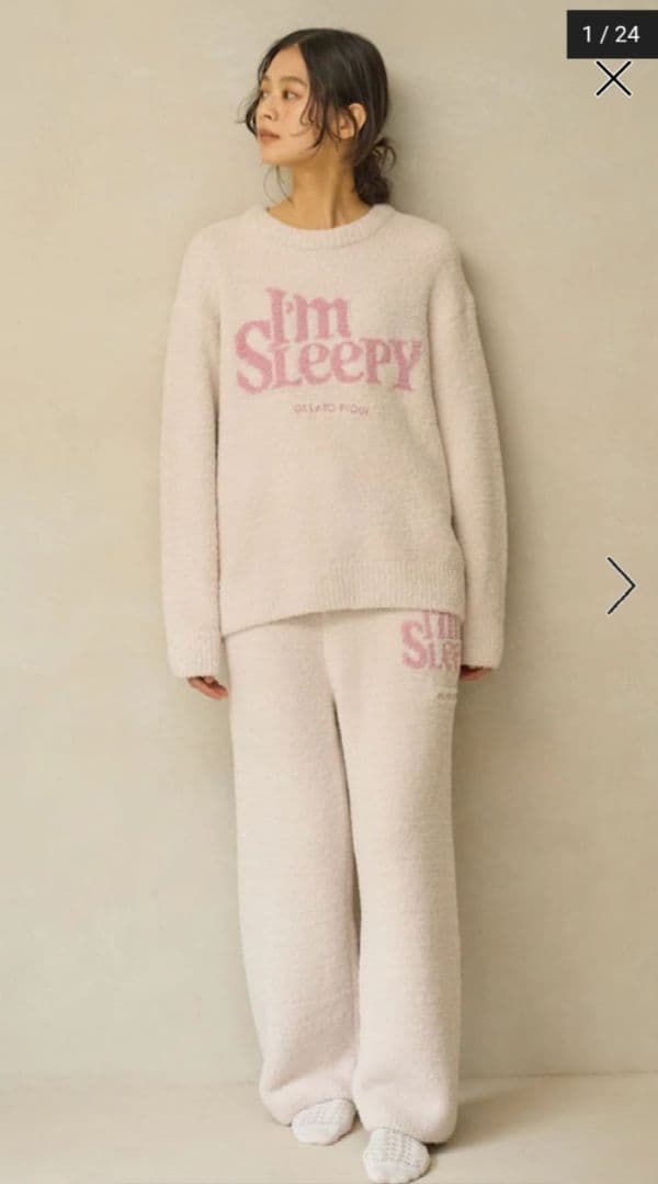 ジェラートピケ パウダースリーピーロゴジャガードプルオーバー＆ロングパンツ