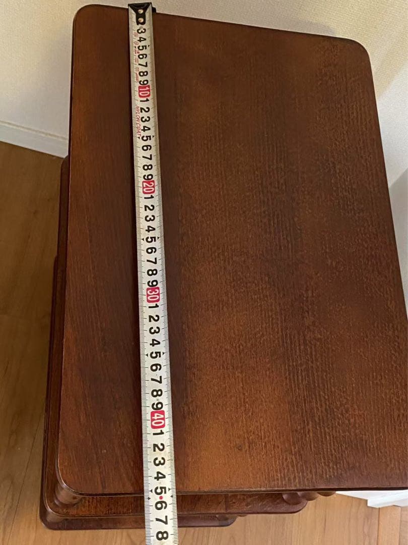 昭和レトロミッドセンチュリー3段木製ラック飾り棚花台古道具古 電話台