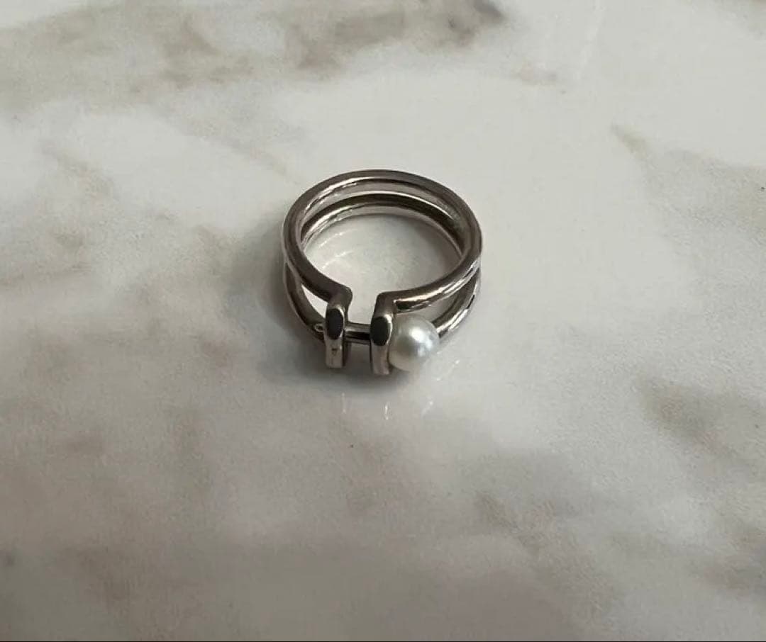 ティファニー　シルバー パール付きリング