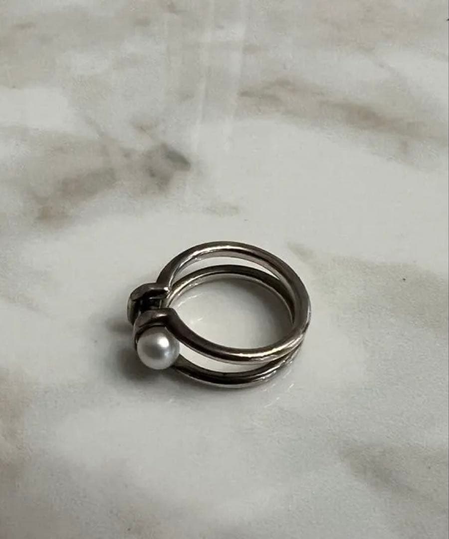 ティファニー　シルバー パール付きリング