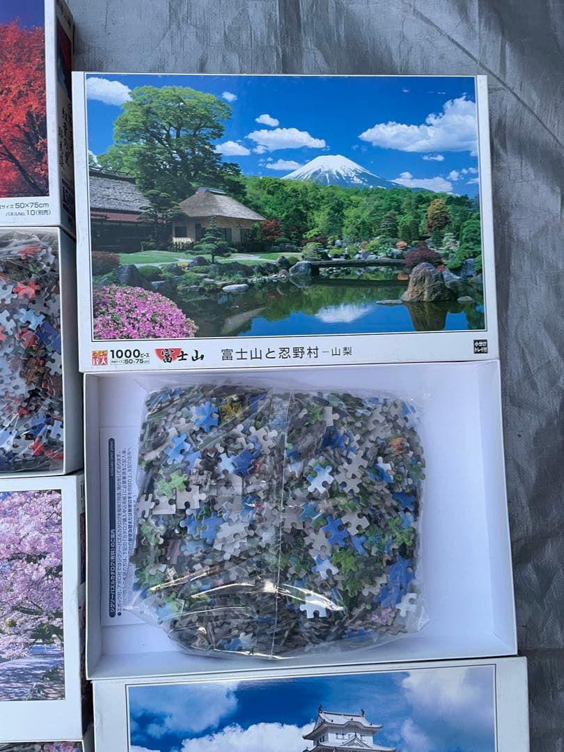 ジグソーパズル 6点 日本風景 富士山・城・桜・紅葉 開封済み未使用