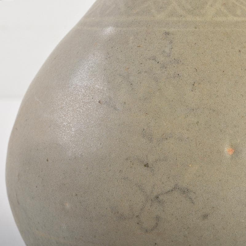 朝鮮美術　李朝　高麗青磁　象嵌花文　徳利　時代箱付　V　R7220