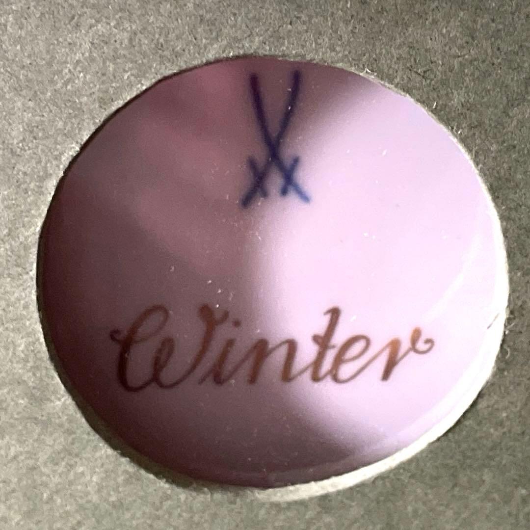 四季の花「Winter」額装陶板画・額４２×３８・画２５×２１・Meissen・