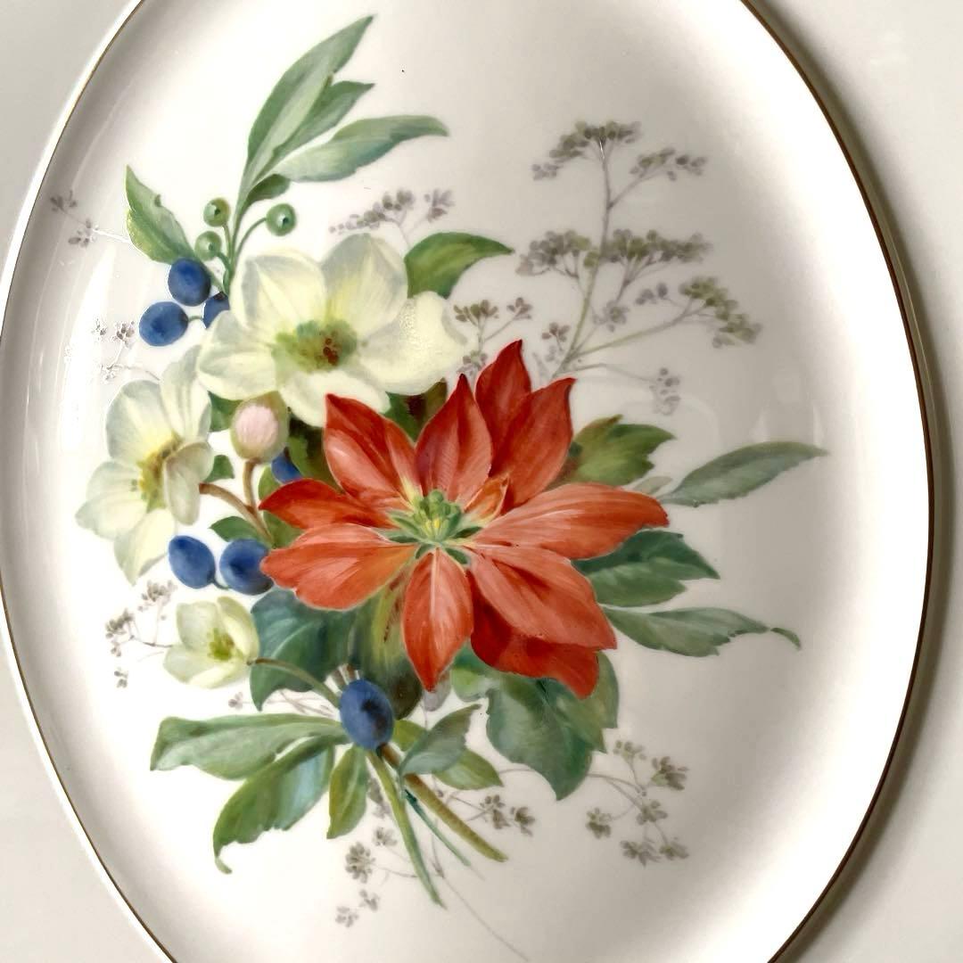 四季の花「Winter」額装陶板画・額４２×３８・画２５×２１・Meissen・