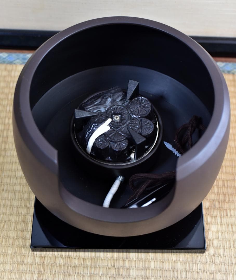 大特価風炉、茶釜、遠赤外ヒータ－敷板４点　お茶道具/囲炉裏