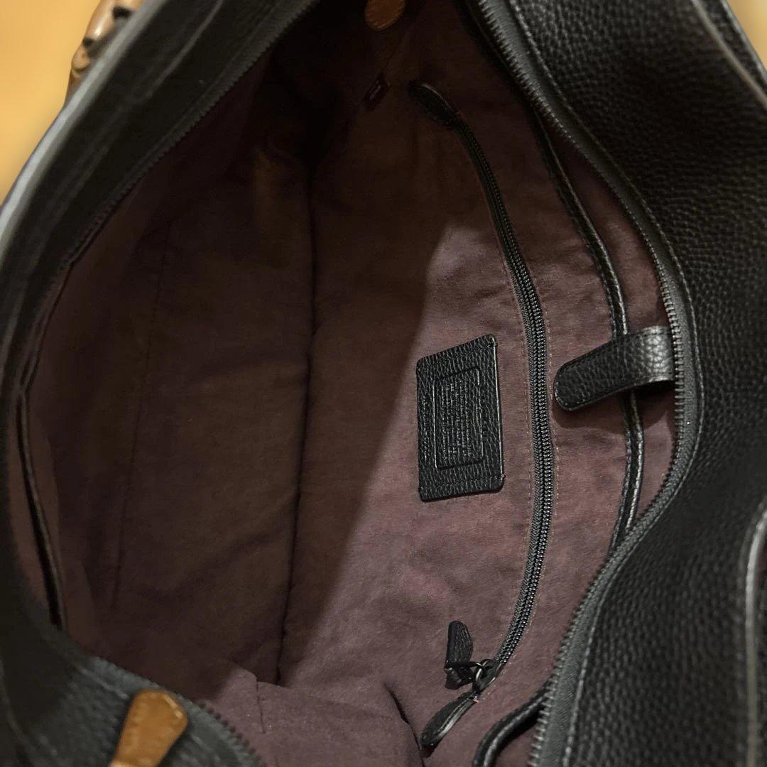 COACH 57773 黒茶　メトロポリタン　ビジネストートバッグ　ペブルレザー