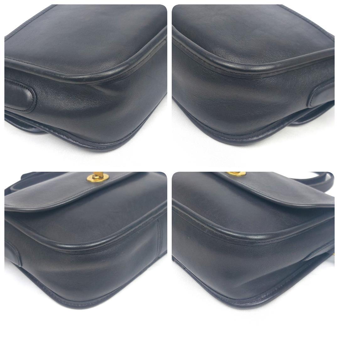 COACH オールドコーチ 8114 ターンロック ショルダーバッグ ネイビー