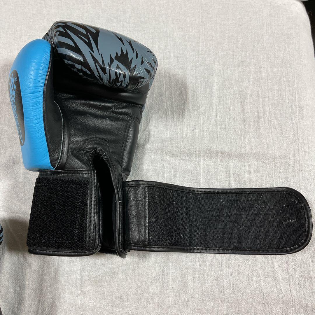Twins ボクシンググローブ 本革製 ウルフ ブルー 10oz