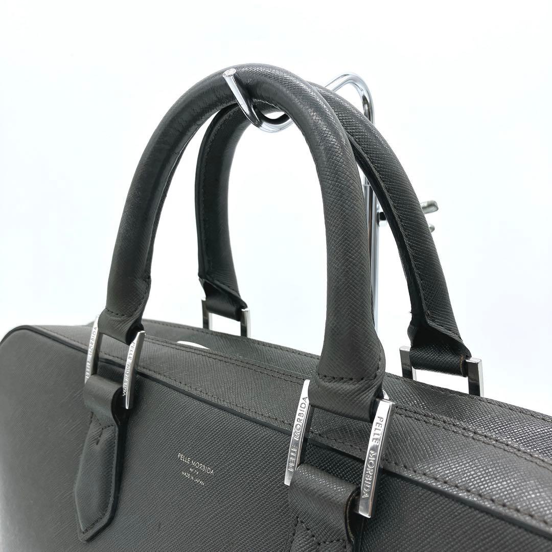 【PELLE MORBIDA】ブリーフケース　Capitano レザー　グレー