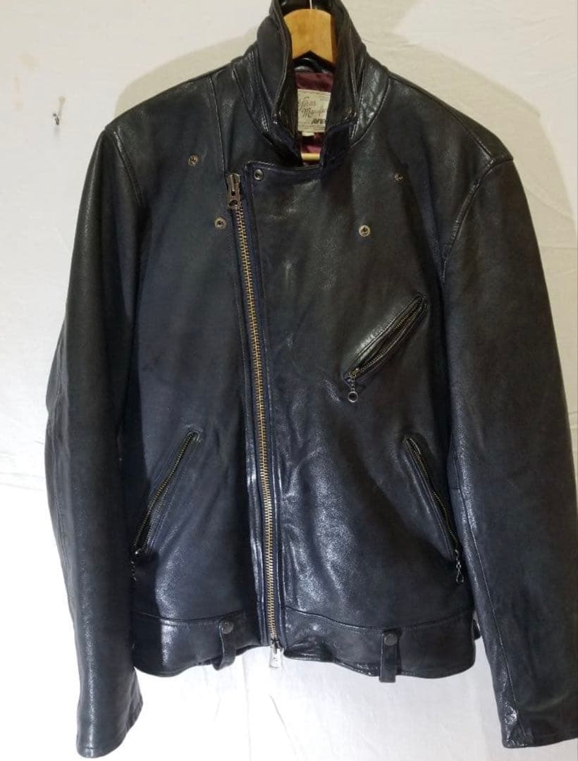 AVIREX アヴィレックス 本革 ダブルライダース 羊革 L ラムレザー