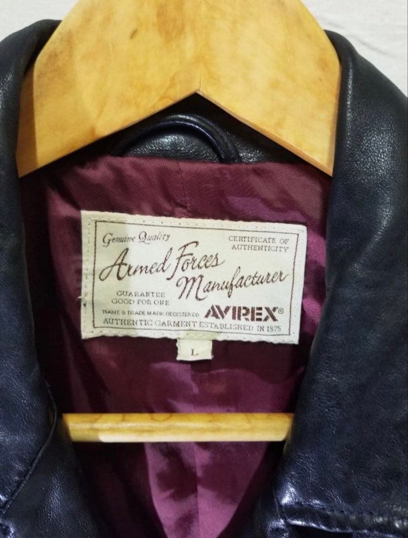 AVIREX アヴィレックス 本革 ダブルライダース 羊革 L ラムレザー