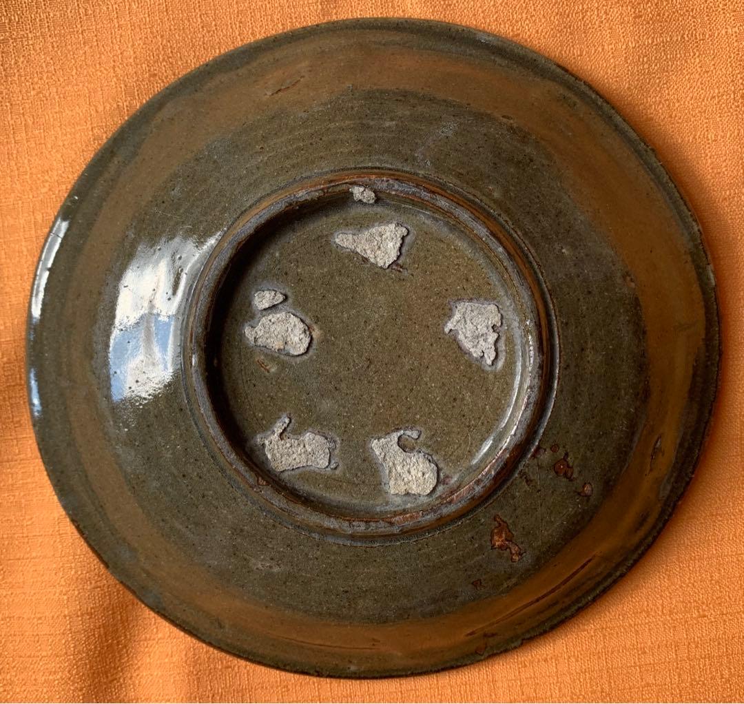 希少　江戸初期　古八代象嵌花文　平鉢　菓子皿