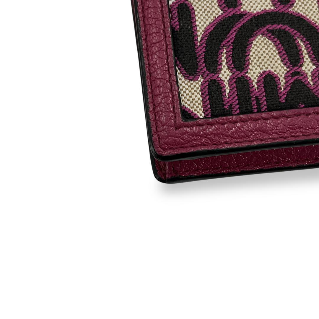 ミュウミュウ　二つ折り財布　MMパリス　マドラス　ジャガード　ビジュー　ロゴ