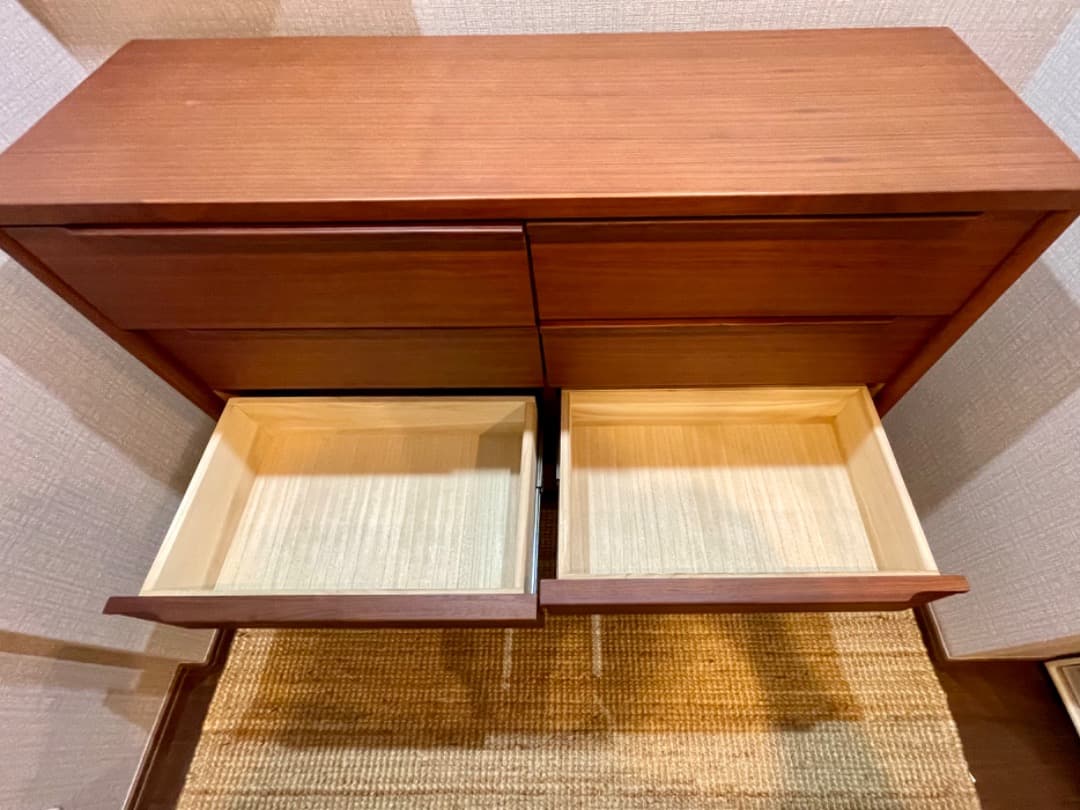 ブラウン木製チェスト ８引き出し KEYUCA ビネンチェスト 4段ワイド