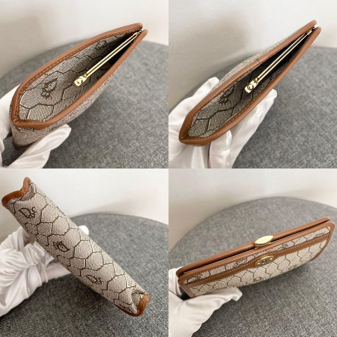 クリスチャンディオール ヴィンテージ ハニカム柄 キャンバス ケース 財布