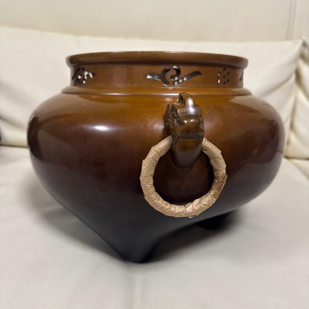 唐銅 鬼面風炉 鋳物 茶道 伝統工芸品