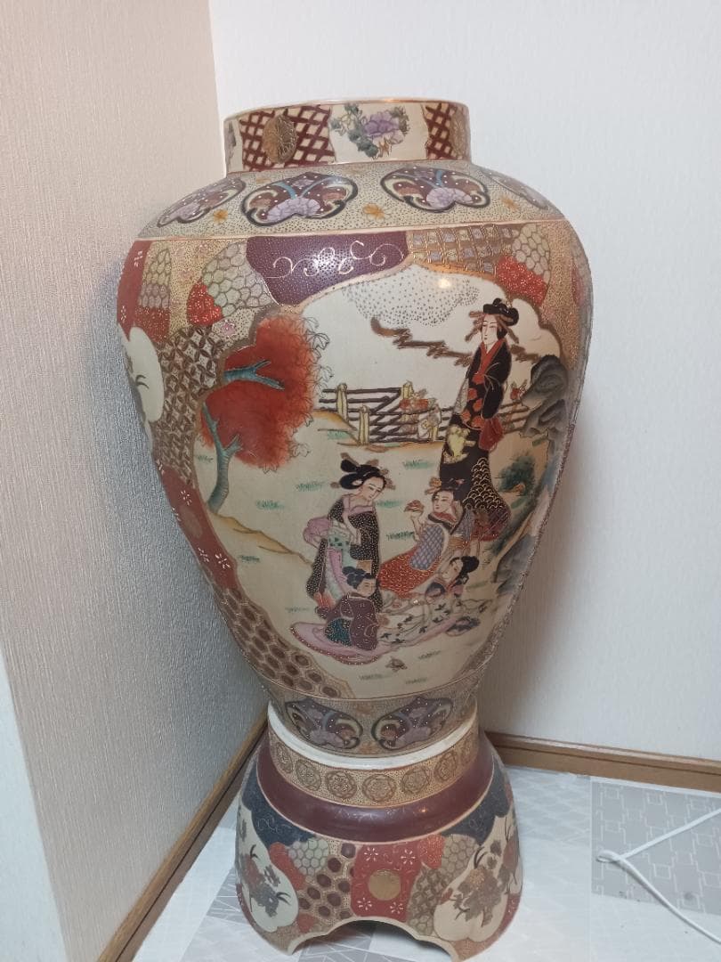 和風陶器 蓋付き大壺