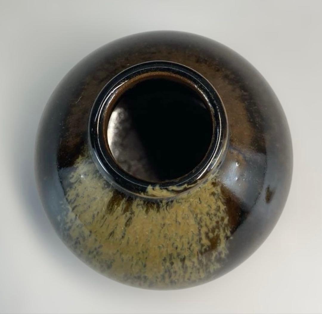 【茶道具】膳所焼　茶入（共箱）送料込