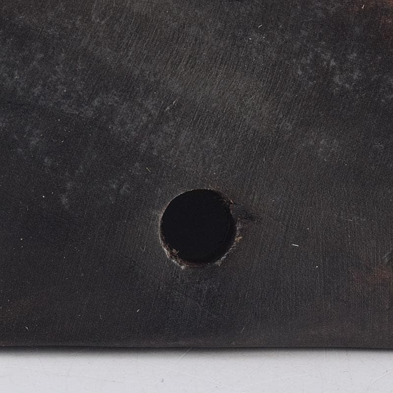 能面　能楽　雅楽　木彫　黒色尉　お面　在銘　時代箱　V　R8891