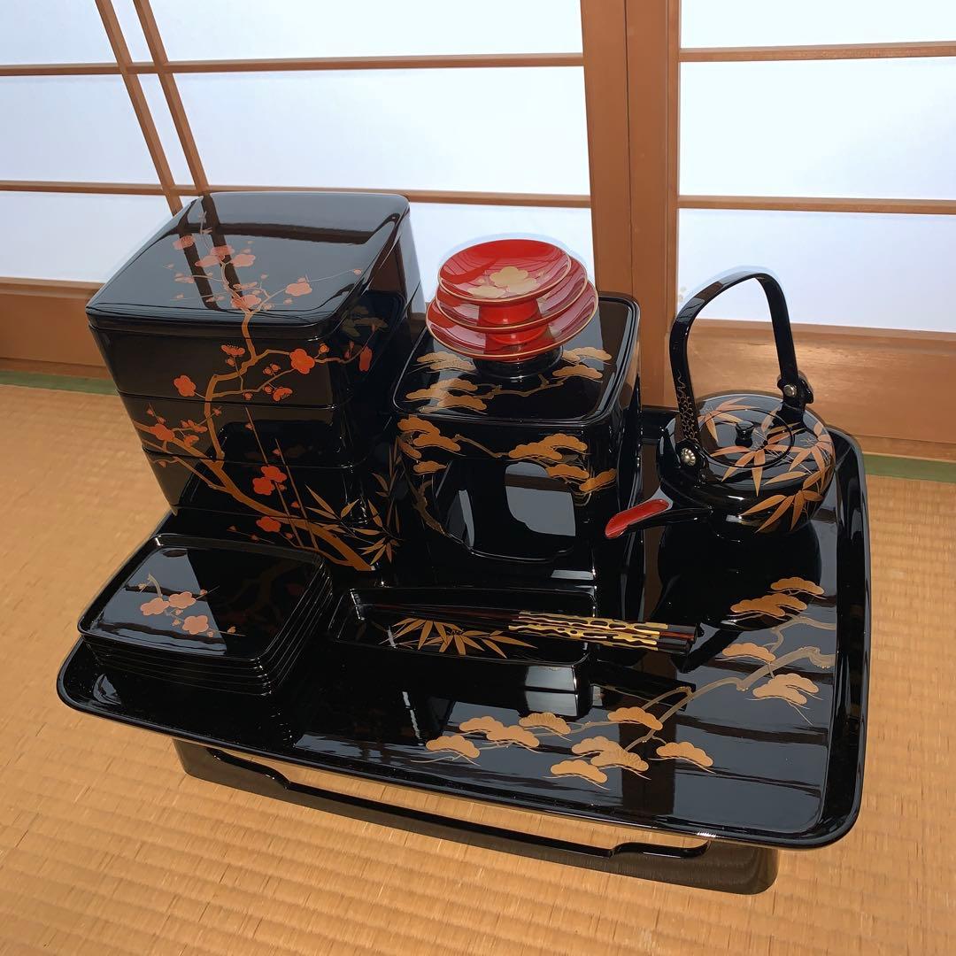 輪島塗　松竹梅蒔絵　屠蘇器