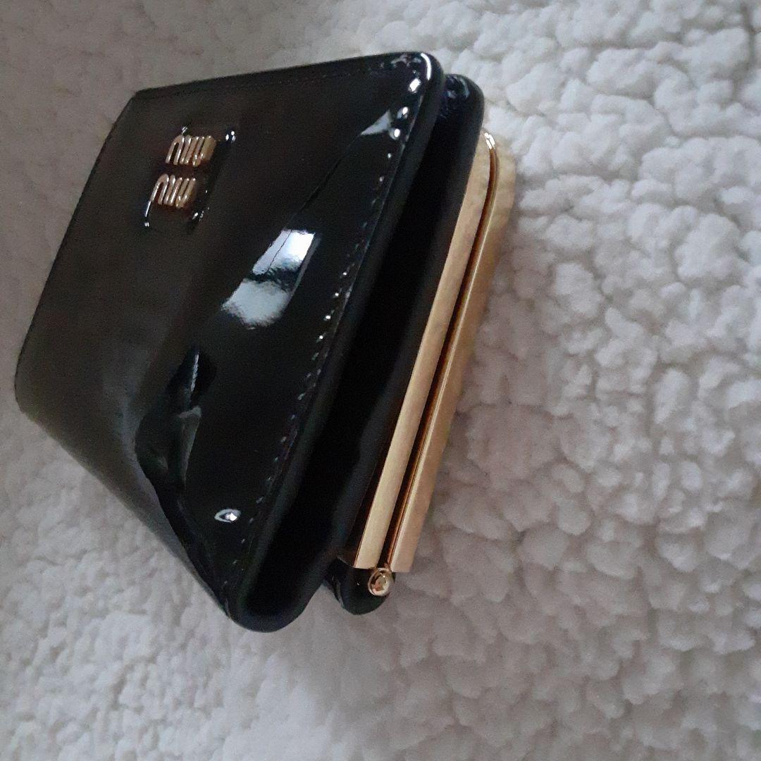 【レア】ミュウミュウ パテント エナメル がま口 財布 5ME009