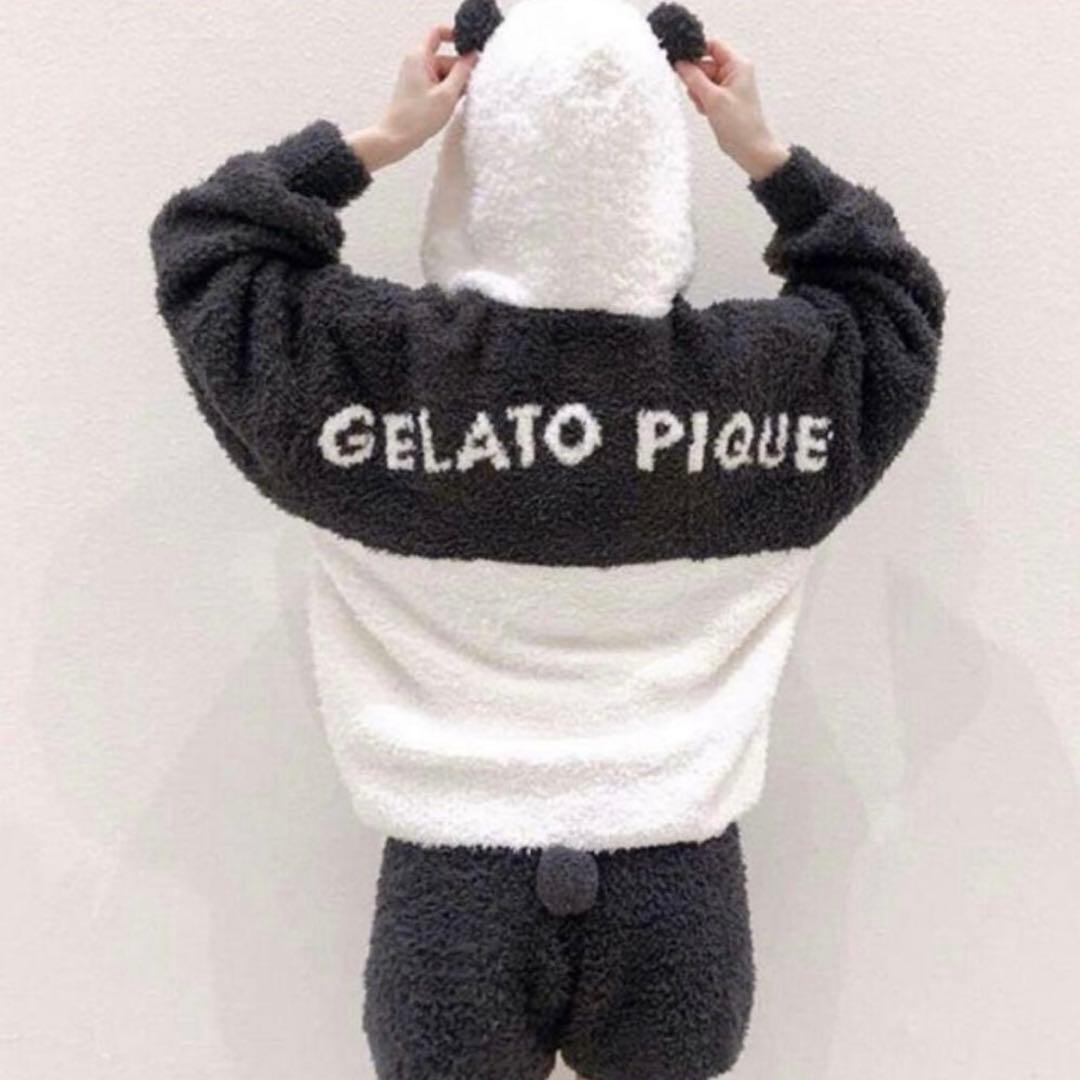 ジェラートピケ パンダ　セットアップ　パジャマ　ルームウェア　パーカー
