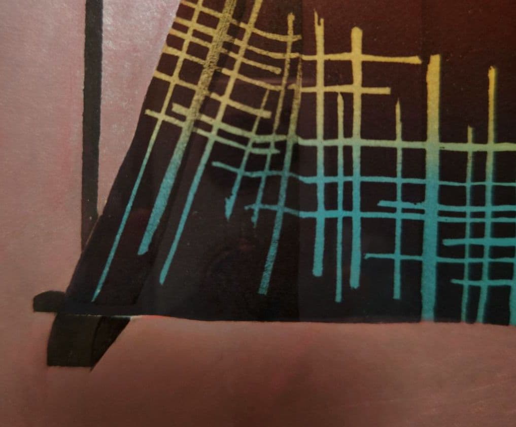 特価◯絵画 シルクスクリーン＋複合技法版画 額装品